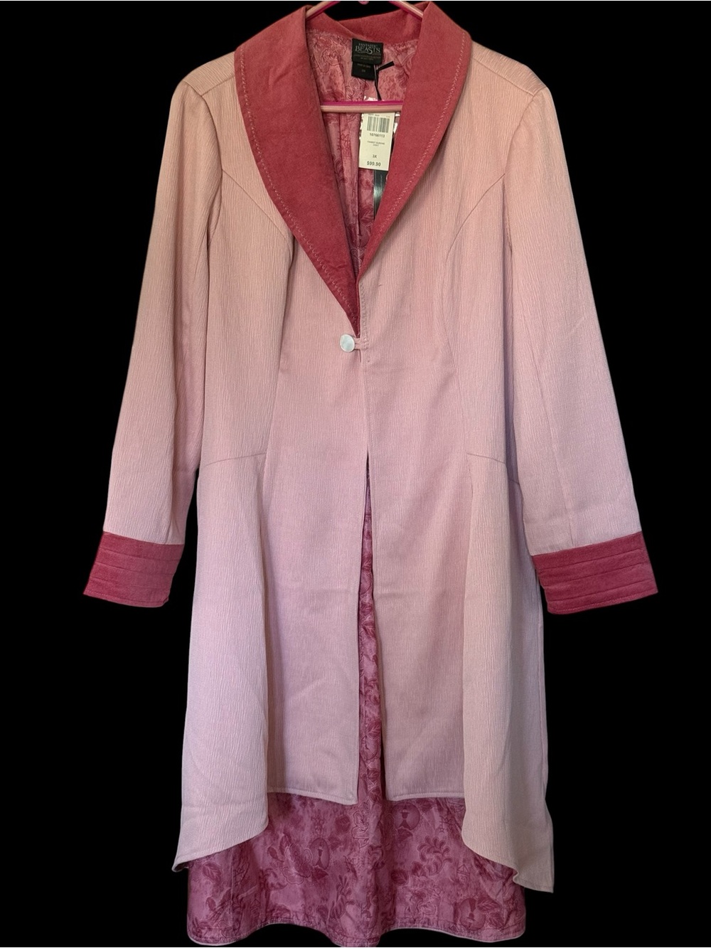 FANTASTIC BEASTS/Harry Potter-Queenie Goldstein Pink Coat from Hot Topic 3XL NWT
